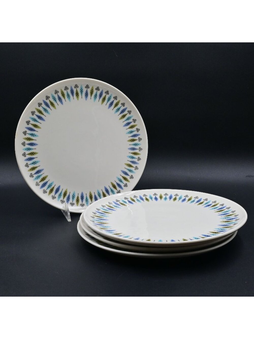 Syracuse Carefree True China Nordic 10" Dinner Plates Lot of 4 Retro MCM Vintage